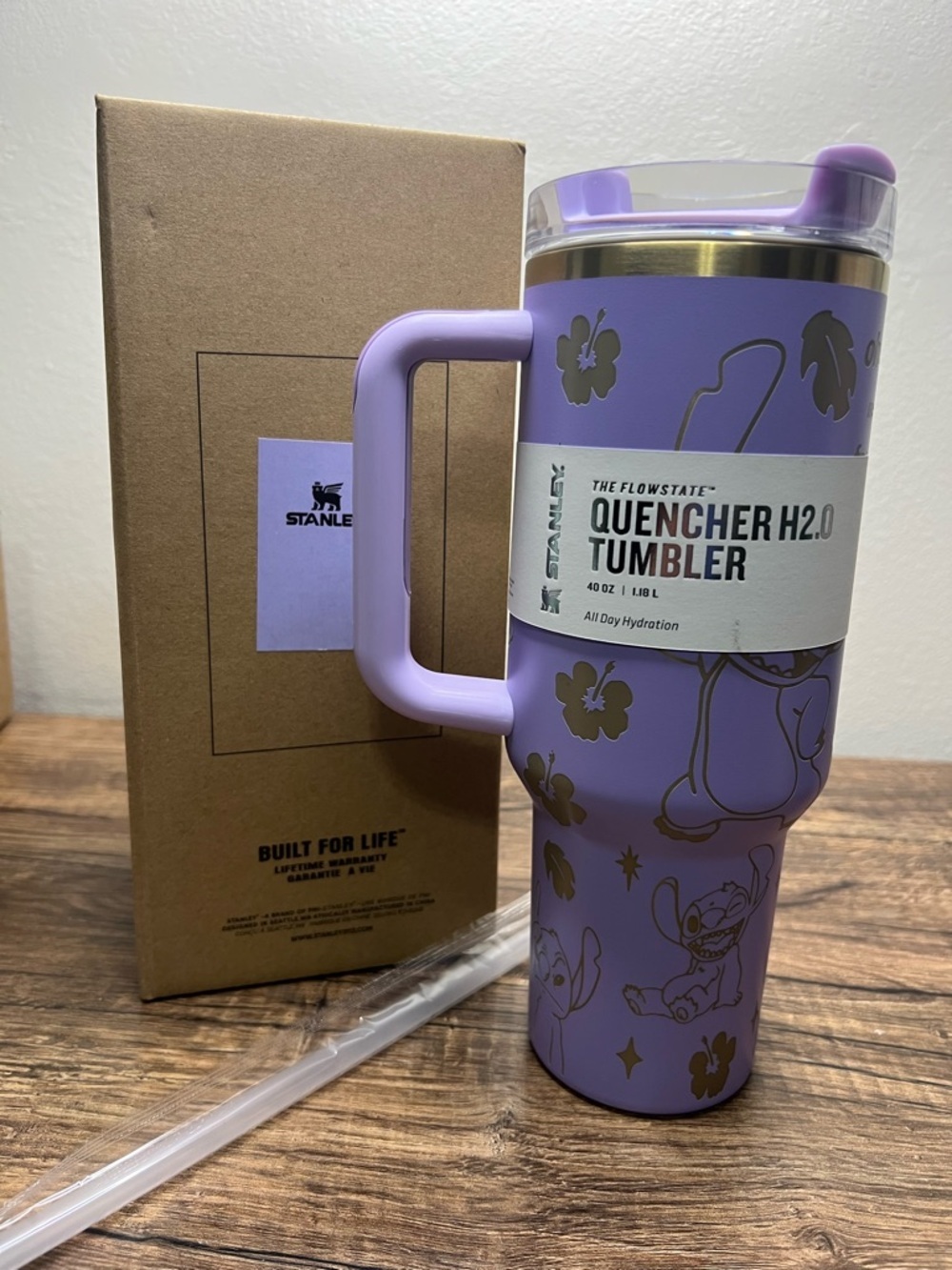Stanley 40oz Quencher H2.0 Disney Stitch Purple Tumbler Lilac Flowstate NWT - Picture 3 of 3
